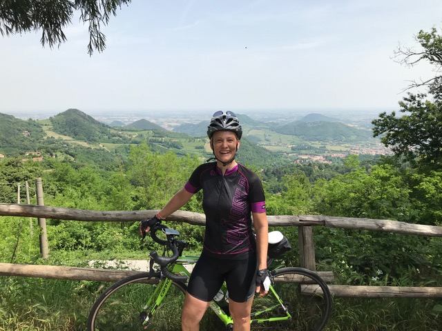 Unsere Guidin Dagmar triffst Du in der Regel beim Rennrad-Fahren